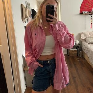Ralph Lauren pink striped button down